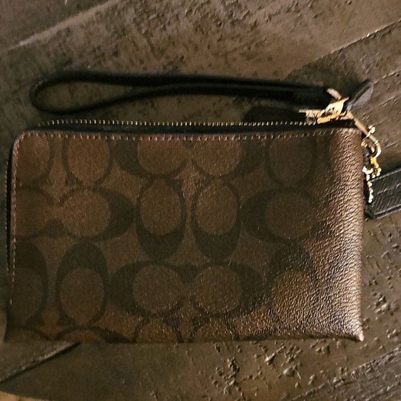 Coach Black and Brown Wristlet - Picture 2 of 5